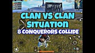 When 8 CONQUERORS Collide CLAN WAR | DEFENDING AN AMBUSH TIPS AND TRICKS | PUBG MOBILE