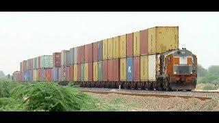 Tallest Train Of India : Gigantic Double Stack Container Train with LDH ALCO : Indian Railways