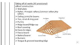 Taking Off Quantities for  Hipped Roof (Simple)/Construction Degree Classes