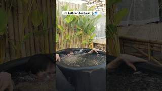 My first Ice bath #shorts #christmas #icebath #trending #viralvideo #vlog