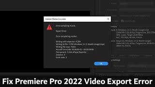 Adobe Premiere Pro Export Error | Hardware Encoding Error