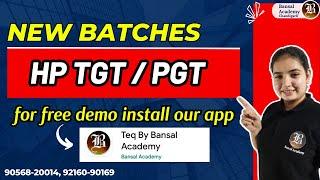 Hp tgt pgt free demo at teq app by bansal academy app | BANSAL ACADEMY