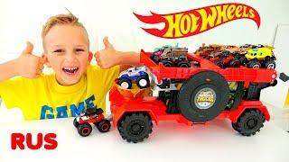 Влад и Никита играют с Hot Wheels Monster Trucks