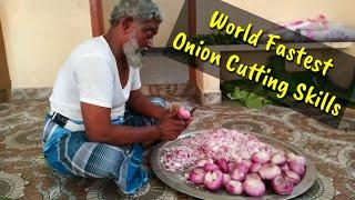 World Fastest Onion Cutting Skills - Knife Skills