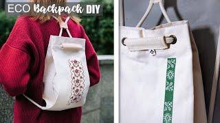 DIY Canvas Backpack ECO Design from Cloth Making ASMR Relax Sounds