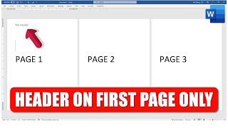 How to Remove Header from Other Pages Except First Page in MS Word