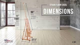 U.S. Art Supply Malibu Heavy Duty Extra Large Adjustable H-Frame Studio Easel with Artist Storage