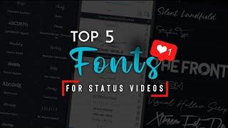 Top 5 trending fonts for lyrical status video editing | trending fonts for status editing videos