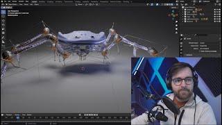 Chill Saturday Blender stream (Keyframe animating a crab robot )