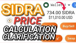 Sidra Coin Price Calculation Clarification