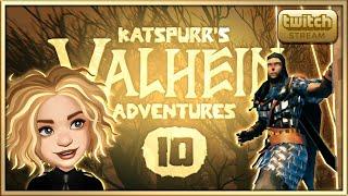 Building our first Viking Longship! - KatsPurr's Live Stream Adventures in Valheim - Part 10