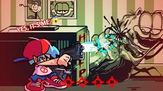 FNF The Great Punishment but BF using Guns Vs Gorefield Sing it - Geometry Dash x Gorefield V2 MOD