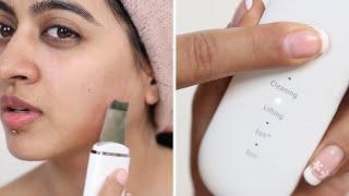 4 steps to flawless skin I Removes blackheads & prevents aging I Agaro ultrasonic facial scrubber