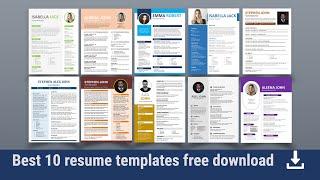 Best 10 Editable Resume Templates Free Download ⬇ 2022