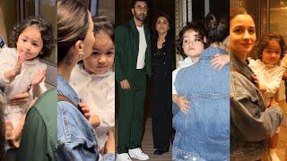 When Raha Kapoor Seen Her Dadi Neetu Kapoor&  Alia Bhatt giving kiss Raha & Ranbir kapoor At Airport