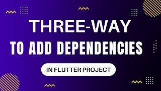 how to add dependencies in flutter | Flutter installing external packages