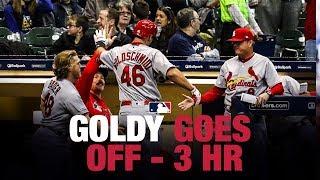 Goldschmidt slugs three homers vs. Brewers