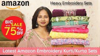 Latest Amazon Summer Kurti/Kurta Set Haul | Amazon Embroidered Cotton Kurta Set Haul | Ranjana R