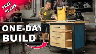 Mobile Shop Cabinet Workbench For Beginners | FREE PLANS Woodworking Organization and Storage