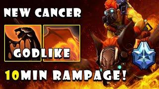 Monster Spammer Batrider Crazy Played in Got 10Min RAMPAGE with GODLIKE | Dota 2 7.24