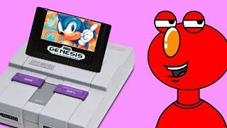 Elmo Turns Sonic into a Game Cartridge, Plays it on a SNES, and Destroys the World/Grounded