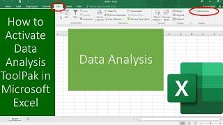 How to Activate Analysis ToolPak in Microsoft Excel