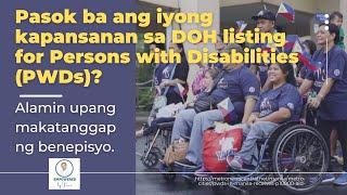 10 Types of Disabilities accredited by DOH for PWD purposes