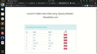 Laravel Inline Edit Table Row With Delete