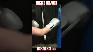 Irene Silver Heavy Bag Boxing Warmup #shorts #IreneSilver #HitTheMat #boxingtraining