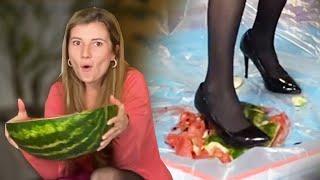 ASMR: enjoy me trampling watermelon in high heels