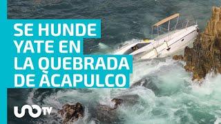 Yate con turistas se hunde en La Quebrada de Acapulco y clavadistas los salvan