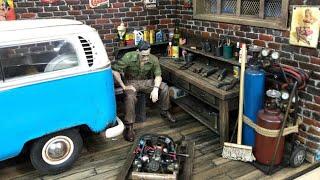 My little garage diorama 1/18 scale VW T2