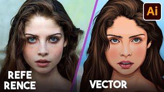 How to Make Realistic Vector portrait | adobe illustrator