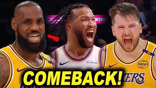 INSANE COMEBACK ng Lakers! Clutch LBJ at Luka sa Chrunchtime! Kinarma ang Knicks Iyak si Brunson!