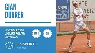 Gian Durrer - College Tennis Recruiting Fall 2024