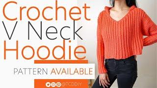 Crochet V Neck Hoodie | Pattern & Tutorial DIY