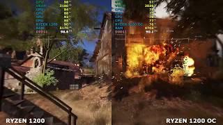 AMD Ryzen 3 1200 overclock performance (3.9 GHz OC) vs Stock | GTX 1060