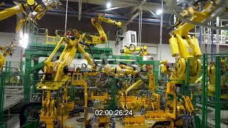 Nationalised Renault SA automobile plant Moscow car manufacturing Automated assembly Russia footage