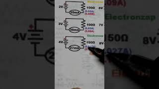 4 Volts Across 150 Ohms Current And Wattage For Beginners Learning Electronics #electronicslovers