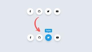 Animated Social Media Icons With Popups Using Only HTML + CSS