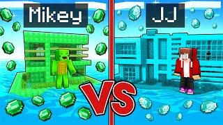 Maizen DIAMOND Water House vs Mikey EMERALD Water House Battle! - JJ and Mikey in Minecraft Maizen!