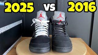 Air Jordan 5 Black Metallic Comparison 2016 vs 2025