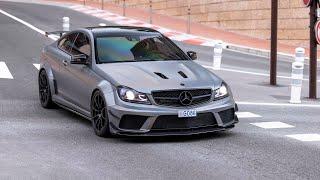 LOUD Mercedes C63 AMG Black Series with Decat iPE Exhaust - Accelerations & Burnout !