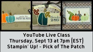 Live Class using Pick of the Patch by Stampin’ Up!