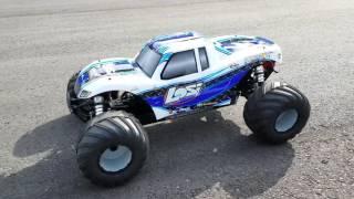 Losi Monster Truck XL (MTXL) 60 MPH Brushless (12s) Speed Run (Raw Video)