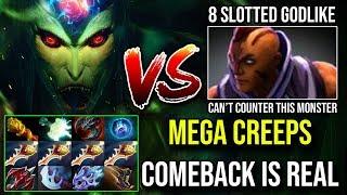 The Greatest Mega Creeps Comeback Ever 4xRapier 12Items Medusa IMBA Split Shot Vs 8Slotted AM Dota 2