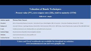 Ubanking Academy Excel - Valuation of Bonds Techniques