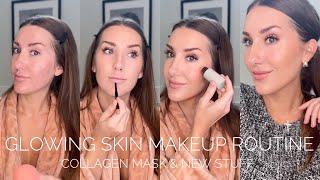 GLOWING SKIN MAKEUP ROUTINE, COLLAGEN OVERNIGHT MASK, MAGIC UNDER EYE MAKEUP TIP, FALL OOTD, UPDATES