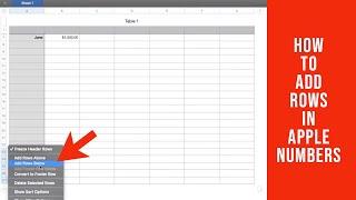 How to Add Rows in Apple Numbers