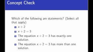 Statements and Non-Statements  (Screencast 1.1.1)